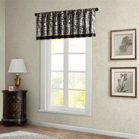 Made-To-Order Aubrey Jacquard Window ValanceBlack MA285232